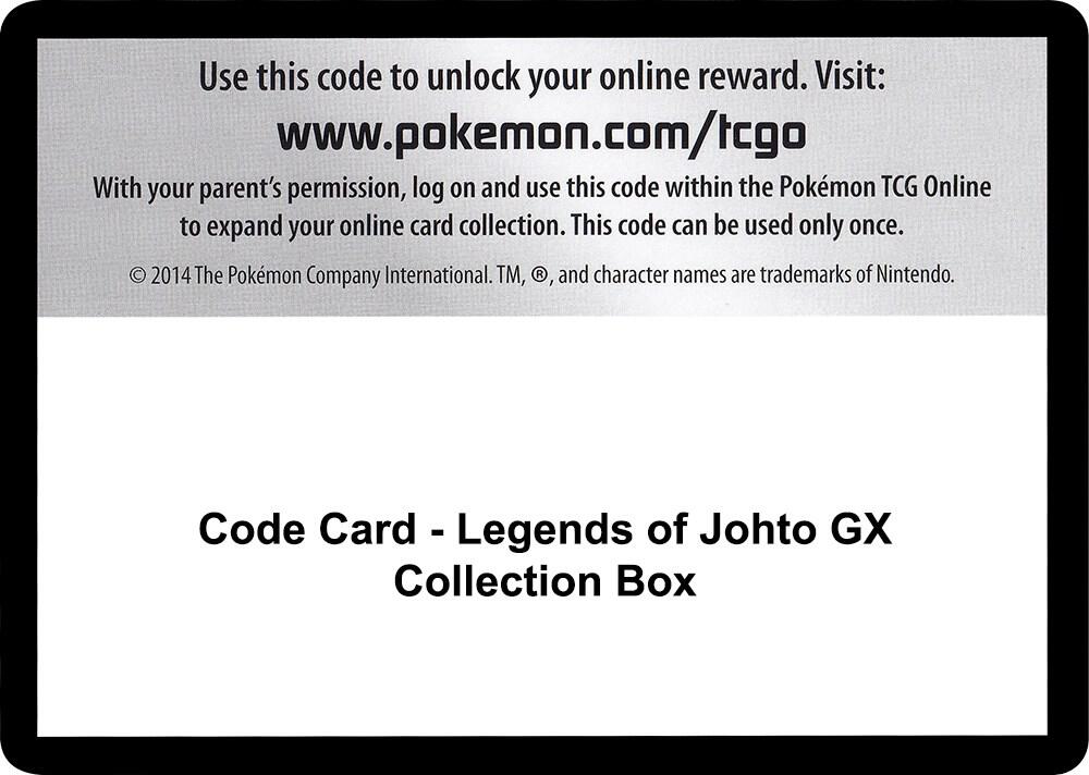 Code Card - Legends of Johto GX Collection Box