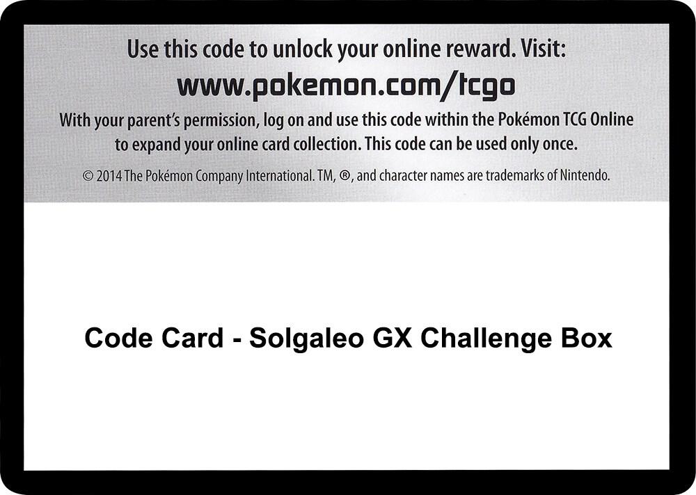 Code Card - Solgaleo GX Challenge Box