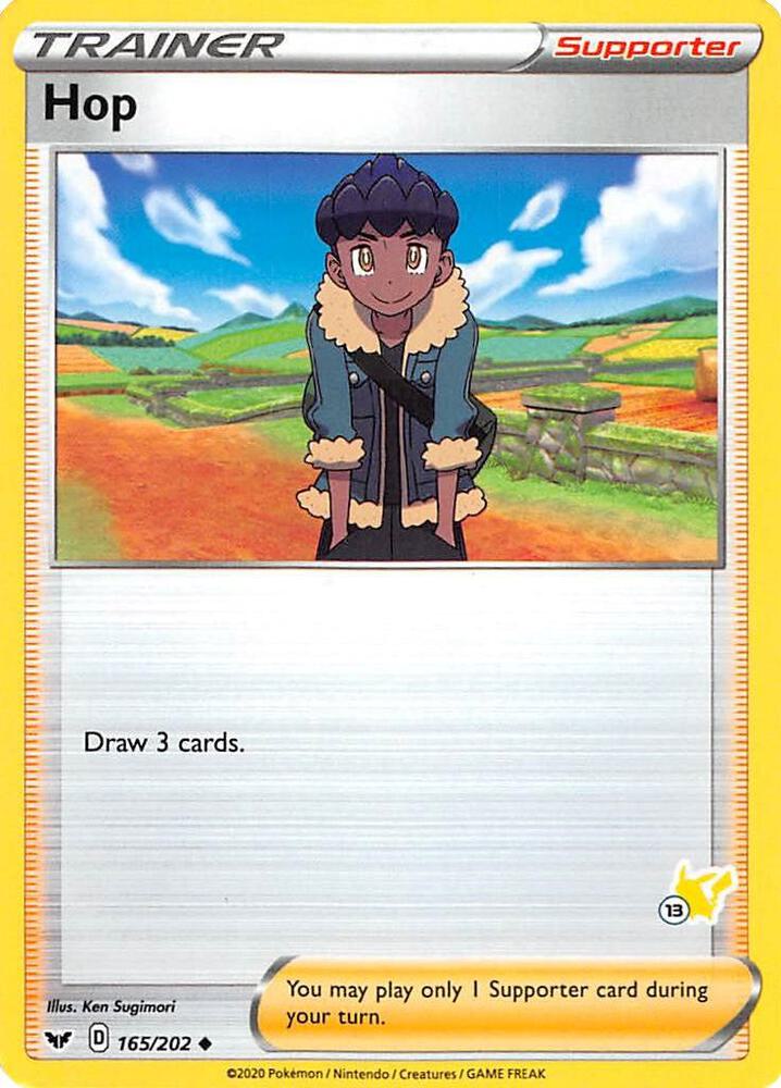 Hop - 165/202 (#13 Pikachu Stamped)