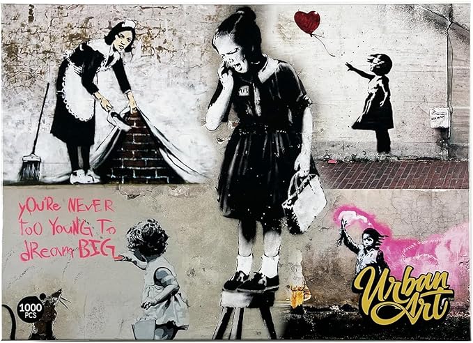 Urban Art Banksy: Girl on a Stool - 1024 Piece Puzzle