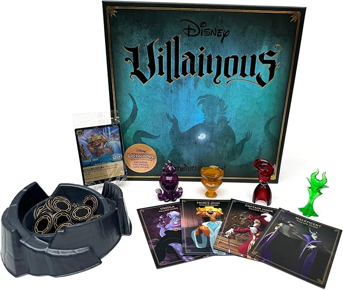 Disney Villainous Introduction to Evil with Exclusive Disney Lorcana TCG: Shimmering Skies Promo Card