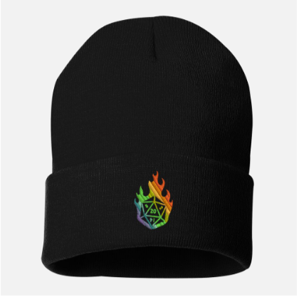 Rainbow d20 Pride Beanie