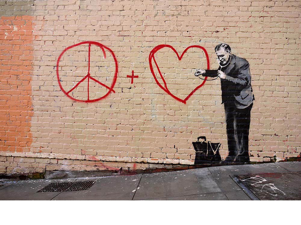 Urban Art Banksy: Peaceful Hearts Doctor - 1024 Piece Puzzle
