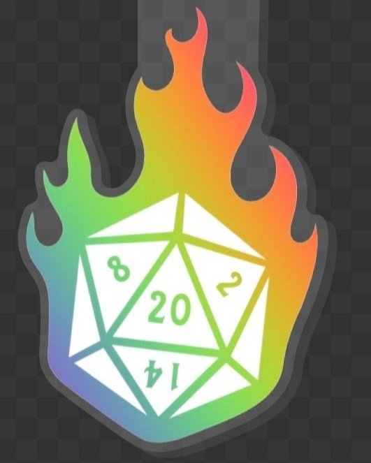 Rainbow d20 Pride keychain