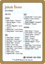 1999 Jakub Slemr Decklist Card - Magic: The Gathering