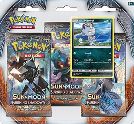 Burning Shadows 3 Pack Blister [Alolan Meowth] - Pokémon