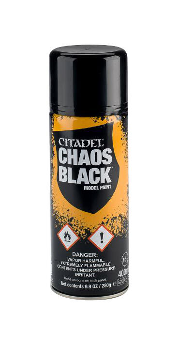 Citadel Spray Paint: Chaos Black Spray - Games Workshop