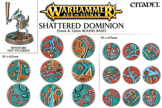 Warhammer: Age of Sigmar - Shattered Dominion 25mm & 32mm Round Bases