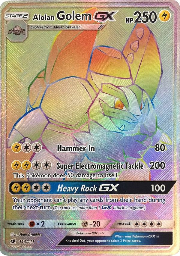 Alolan Golem GX (Secret) - Pokémon