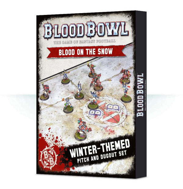 Blood Bowl: Blood in the Snow (Human / Orc Snow Theme) Pitch and Dugouts - Games Workshop