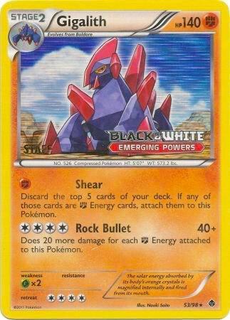 Gigalith 53/98 (Prerelease) [Staff] - Pokémon