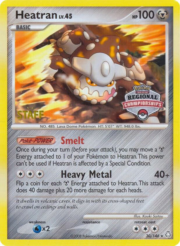 Heatran - 30/146 (Regional Championships) [Staff] - Pokémon