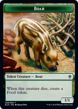 Boar // Food (018) Double-Sided Token - Magic: The Gathering