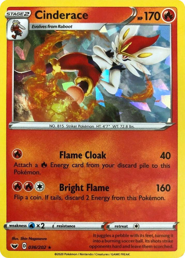 Cinderace - 036/202 (Cracked Ice Holo) - Pokémon