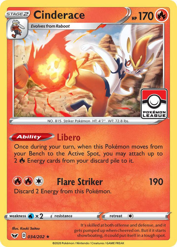 Cinderace - 034/202 (Pokemon League) - Pokémon