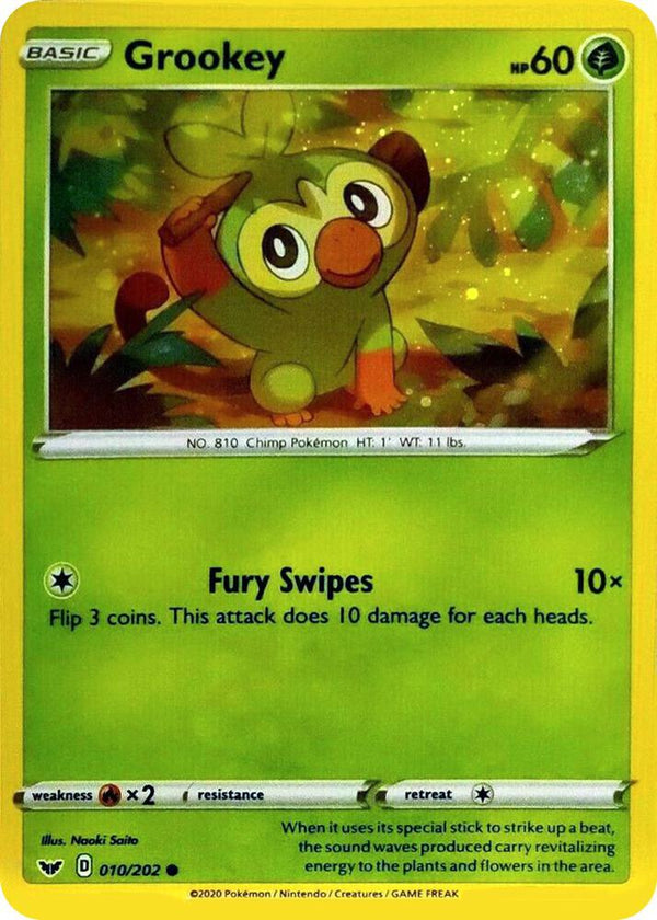 Grookey - 010/202 (Cosmos Holo) - Pokémon