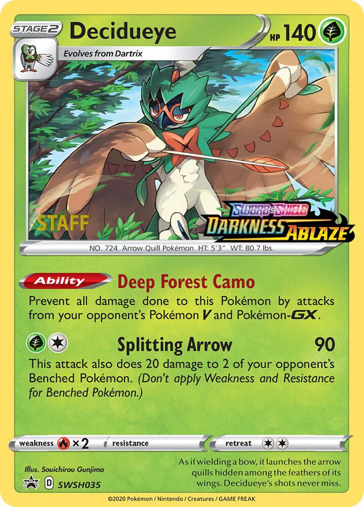 Decidueye - SWSH035 (Prerelease) [Staff]