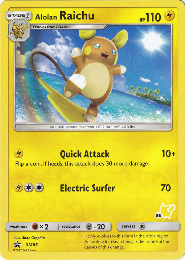Alolan Raichu - SM65 (#56 Pikachu Stamped) - Pokémon