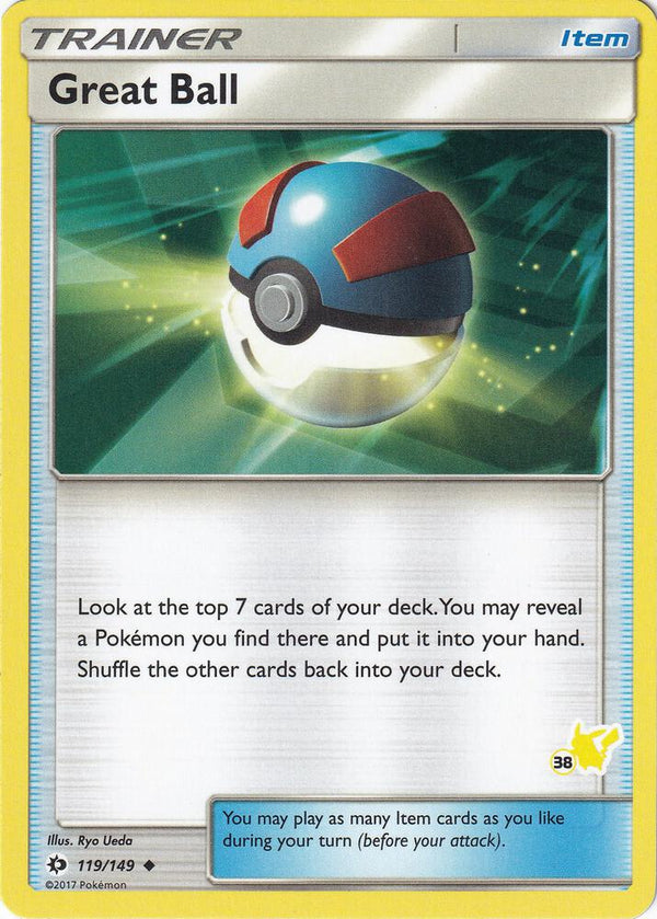 Great Ball - 119/149 (#38 Pikachu Stamped) - Pokémon
