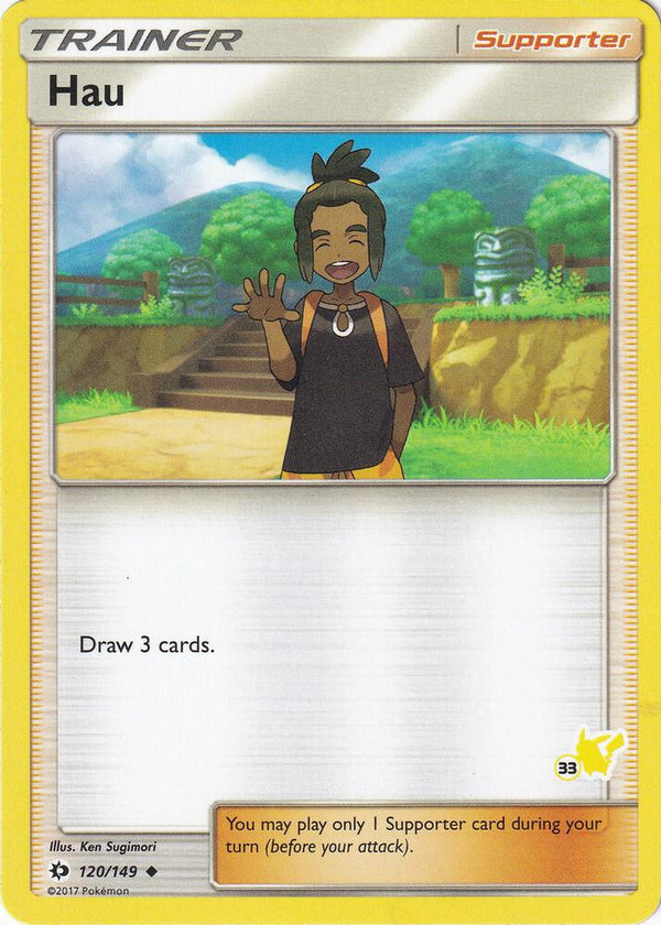 Hau - 120/149 (#33 Pikachu Stamped) - Pokémon