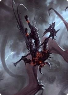 Burning-Rune Demon Art Card - Magic: The Gathering