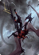 Burning-Rune Demon Art Card (Gold-Stamped Signature) - Magic: The Gathering