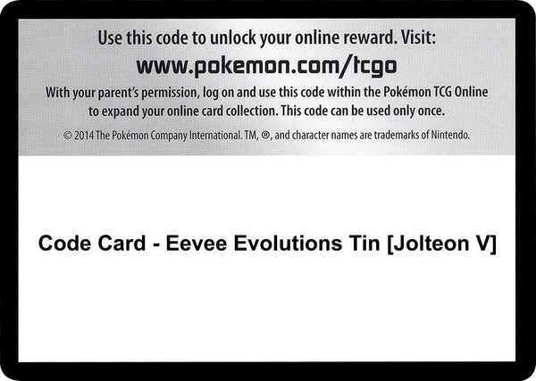 Code Card - Eevee Evolutions Tin [Jolteon V] - Pokémon