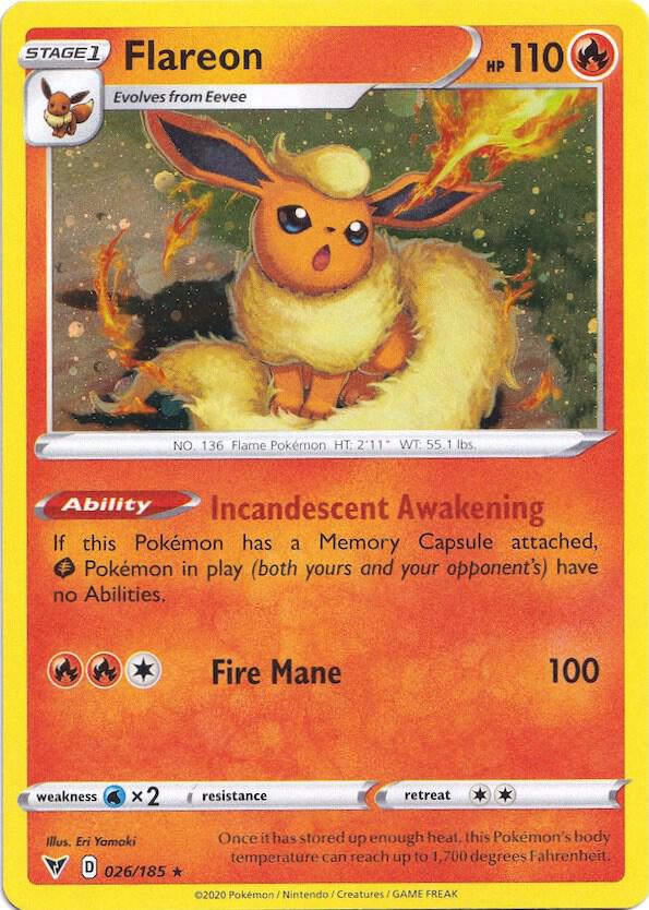 Flareon - 026/185 (Cosmos Holo) - Pokémon