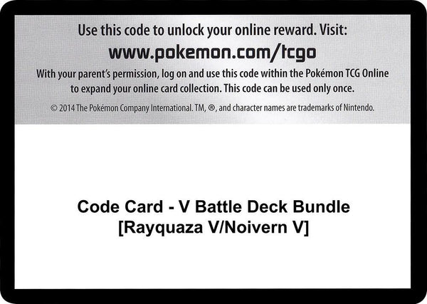 Code Card - V Battle Deck Bundle [Rayquaza V/Noivern V] - Pokémon