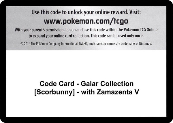 Code Card - Galar Collection [Scorbunny] - with Zamazenta V - Pokémon