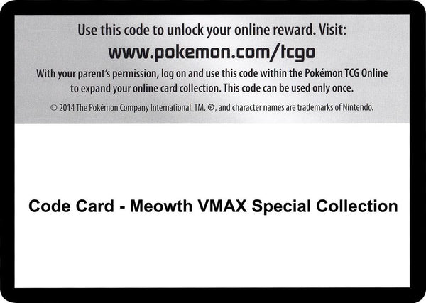 Code Card - Meowth VMAX Special Collection - Pokémon