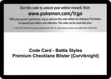 Code Card - Battle Styles Premium Checklane Blister [Corviknight] - Pokémon