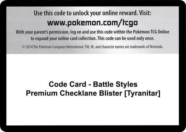 Code Card - Battle Styles Premium Checklane Blister [Tyranitar] - Pokémon