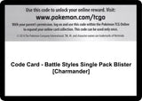 Code Card - Battle Styles Single Pack Blister [Charmander] - Pokémon