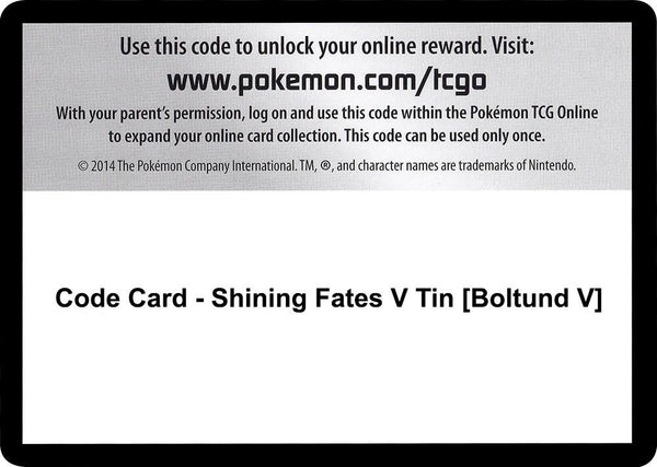 Code Card - Shining Fates V Tin [Boltund V] - Pokémon