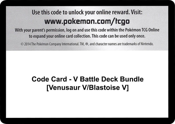 Code Card - V Battle Deck Bundle [Venusaur V/Blastoise V] - Pokémon