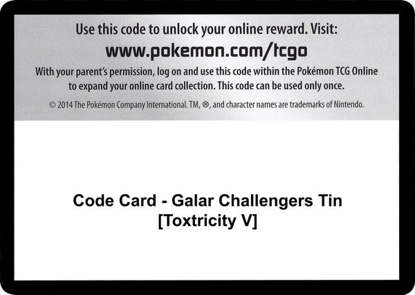 Code Card - Galar Challengers Tin [Toxtricity V] - Pokémon