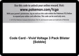 Code Card - Vivid Voltage 3 Pack Blister [Sobble] - Pokémon