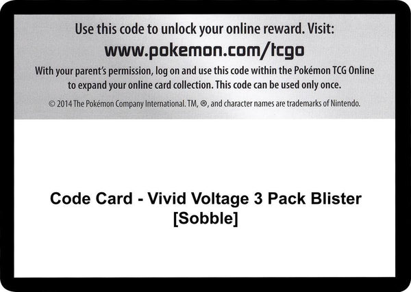 Code Card - Vivid Voltage 3 Pack Blister [Sobble] - Pokémon