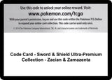 Code Card - Sword & Shield Ultra-Premium Collection - Zacian & Zamazenta - Pokémon