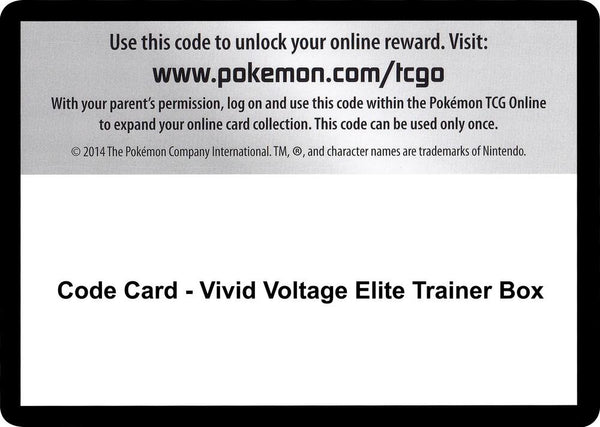 Code Card - Vivid Voltage Elite Trainer Box - Pokémon