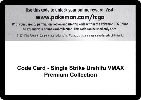 Code Card - Single Strike Urshifu VMAX Premium Collection - Pokémon