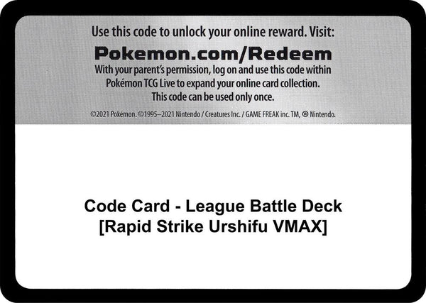 Code Card - League Battle Deck [Rapid Strike Urshifu VMAX] - Pokémon