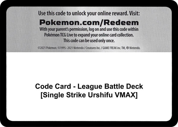 Code Card - League Battle Deck [Single Strike Urshifu VMAX] - Pokémon
