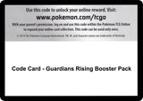 Code Card - Guardians Rising Booster Pack - Pokémon