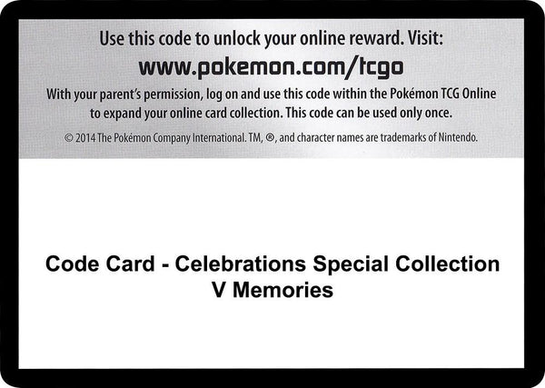 Code Card - Celebrations Special Collection - V Memories - Pokémon