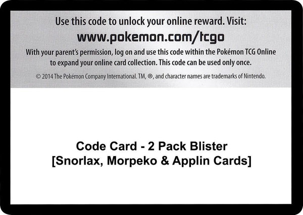 Code Card - 2 Pack Blister [Snorlax, Morpeko & Applin Cards] - Pokémon