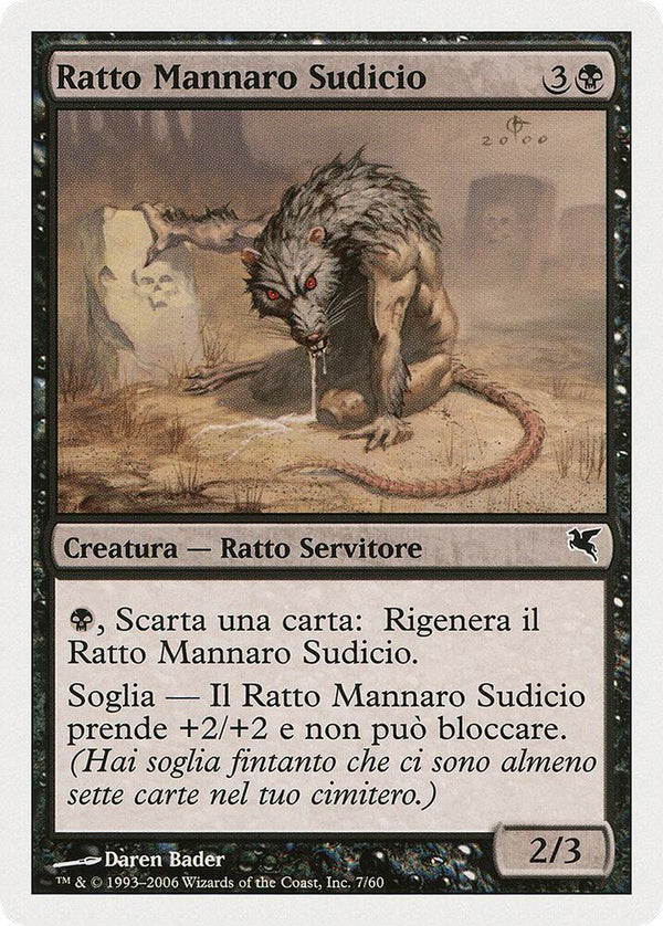 Dirty Wererat (Italian) - "Ratto Mannaro Sudicio" (A7) - Magic: The Gathering