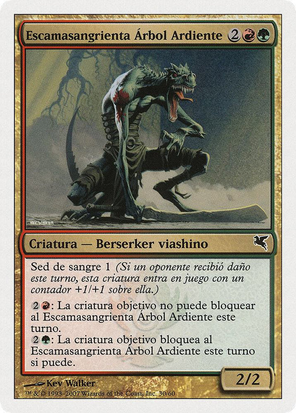 Burning-Tree Bloodscale (Spanish) - "Escamasangrienta Arbol Ardiente" - Magic: The Gathering