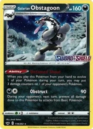 Galarian Obstagoon - 119/202 (Cosmos Holo) - Pokémon